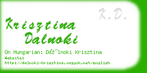 krisztina dalnoki business card